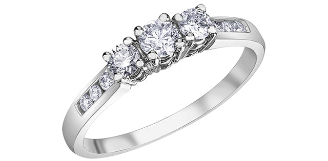 14K White Gold 0.50cttw Diamond Engagement Ring