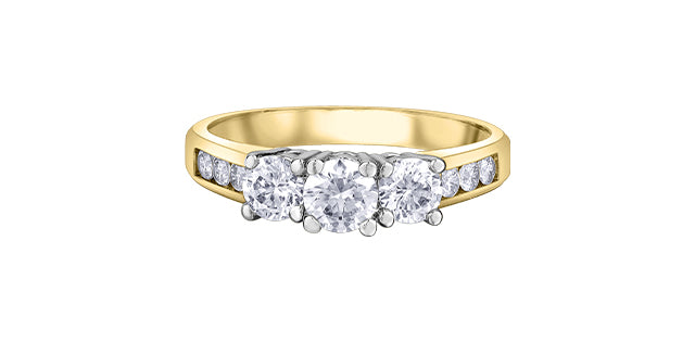 14K Yellow &amp; White Gold 1.00cttw Diamond Engagement Ring