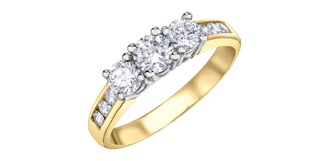 14K Yellow &amp; White Gold 1.00cttw Diamond Engagement Ring