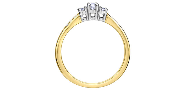 14K Yellow &amp; White Gold 0.25cttw Diamond Engagement Ring