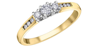 14K Yellow & White Gold 0.25cttw Diamond Engagement Ring