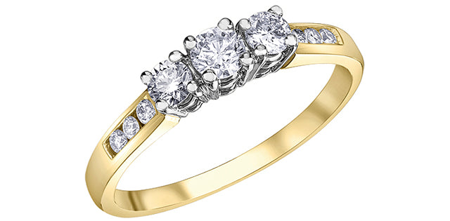 14K Yellow &amp; White Gold 0.50cttw Diamond Engagement Ring