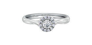 10K White Gold 0.20cttw Canadian Diamond Engagement Ring