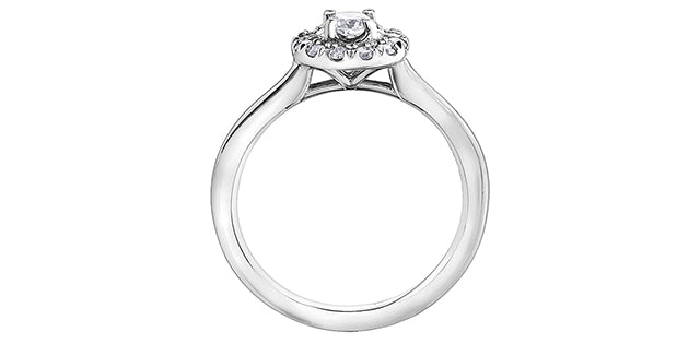 10K White Gold 0.20cttw Canadian Diamond Engagement Ring, Size 6.5
