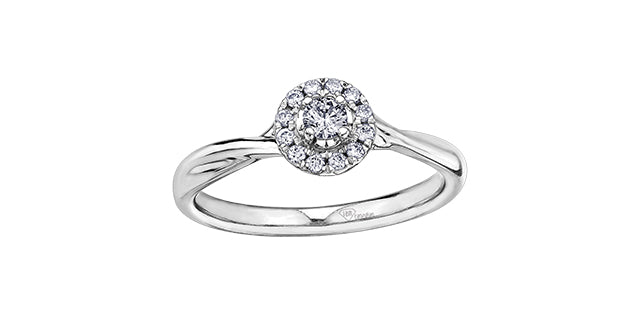 10K White Gold 0.30cttw Canadian Diamond Engagement Ring, Size 6.5