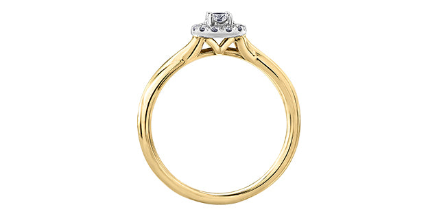 10K  Yellow Gold 0.20cttw Canadian Diamond Engagement Ring, Size 6.5