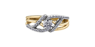14K Yellow and White Gold 0.50cttw Canadian Diamond Ring