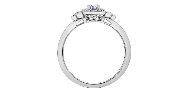 10K White Gold 0.23cttw Canadian Diamond Engagement Ring