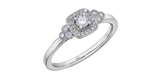 10K White Gold 0.23cttw Canadian Diamond Engagement Ring