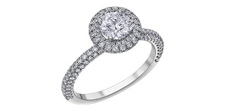 18K White Gold & Palladium Alloy (hypoallergenic) 1.63cttw Canadian Diamond Engagement Ring
