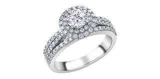 18K White Gold & Palladium Alloy (hypoallergenic) 1.30cttw Canadian Diamond Engagement Ring