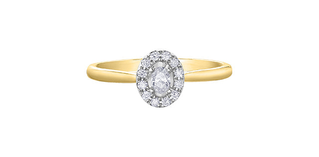 10K Yellow &amp; White Gold 0.20cttw Diamond Engagement Ring