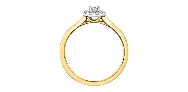 10K Yellow &amp; White Gold 0.20cttw Diamond Engagement Ring