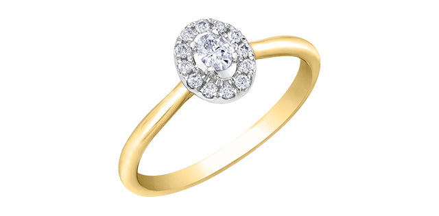 10K Yellow &amp; White Gold 0.20cttw Diamond Engagement Ring