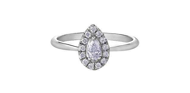 10K White Gold 0.20cttw Diamond Engagement Ring