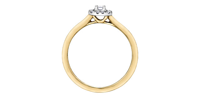 10K Yellow &amp; White Gold 0.19cttw Diamond Engagement Ring