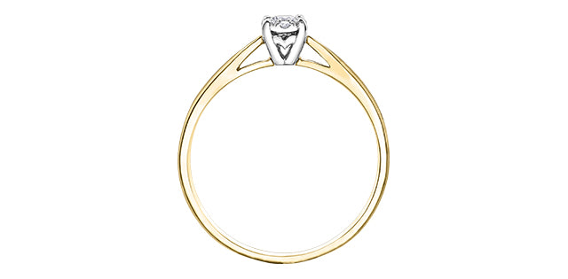 10K Yellow &amp; White Gold 0.11cttw Diamond Engagement Ring