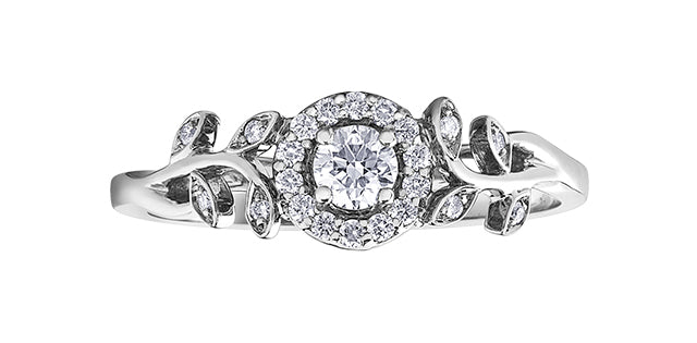 10K White Gold 0.25cttw Canadian Diamond Ring - / 4.5