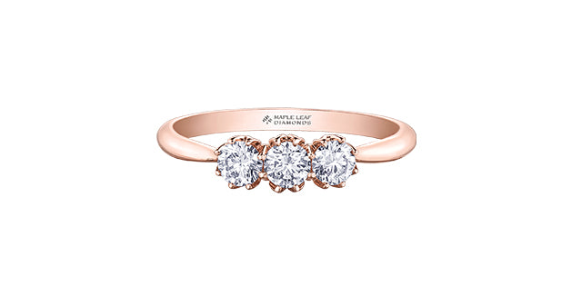14K Rose Gold 0.50cttw Maple Leaf Canadian Diamond Ring
