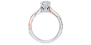 18K White & Rose Gold 1.14cttw Round Brilliant Cut Canadian Diamond Engagement Ring