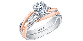 18K White & Rose Gold 1.14cttw Round Brilliant Cut Canadian Diamond Engagement Ring