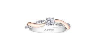 18K White & Rose Gold 0.64cttw Round Brilliant Cut Canadian Diamond Engagement Ring