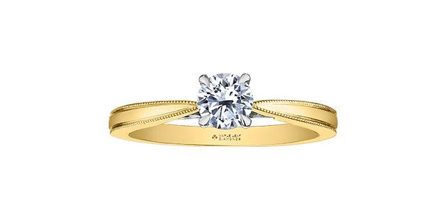 18K Yellow Gold 0.55cttw Round Brilliant Cut Canadian Diamond Engagement Ring