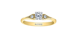 Anillo de compromiso de diamantes canadienses de 0,75 quilates en oro amarillo de 18 quilates, tamaño 6,5