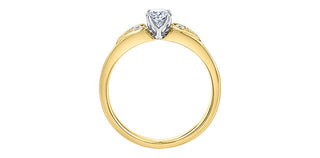 Anillo de compromiso de diamantes canadienses de 0,75 quilates en oro amarillo de 18 quilates, tamaño 6,5