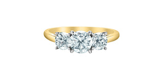 14K Yellow & White Gold Lab-Grown Diamond Ring