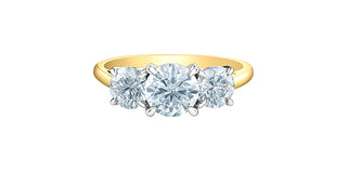 14K Yellow & White Gold Lab-Grown Diamond Ring