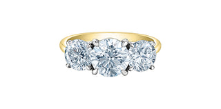 14K Yellow & White Gold Lab-Grown Diamond Ring