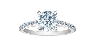 14K White Gold 1.70 Cttw Lab Grown Round Brilliant Cut Diamond Engagement Ring