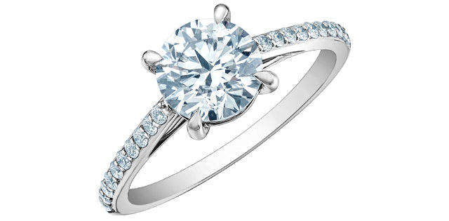 14K White Gold 1.70 Cttw Lab Grown Round Brilliant Cut Diamond Engagement Ring