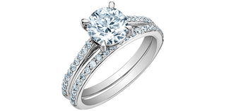 14K White Gold 1.70 Cttw Lab Grown Round Brilliant Cut Diamond Engagement Ring