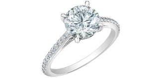 14K White Gold 2.20 Cttw Lab Grown Round Brilliant Cut Diamond Engagement Ring
