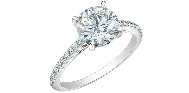 14K White Gold 2.20 Cttw Lab Grown Round Brilliant Cut Diamond Engagement Ring