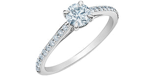 14K White Gold 0.70 Cttw Lab Grown Round Brilliant Cut Diamond Engagement Ring