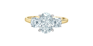 14K Yellow and White Gold 2.20cttw Three -Stone Lab Grown Diamond Ring