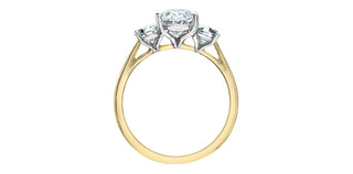 14K Yellow and White Gold 2.20cttw Three -Stone Lab Grown Diamond Ring