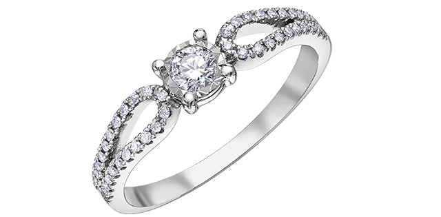 10K White Gold 0.25cttw Diamond Ring