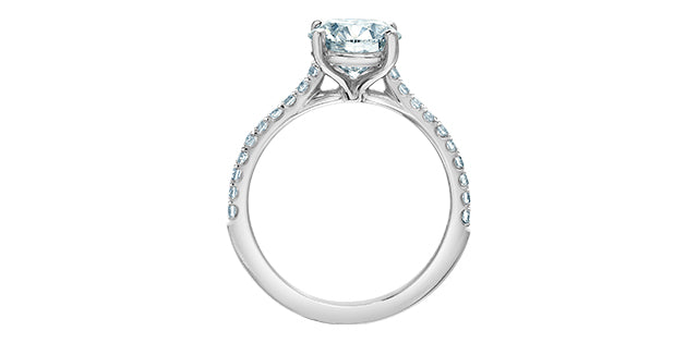 14K White Gold 2.31cttw Lab Grown Round Diamond Engagement Ring