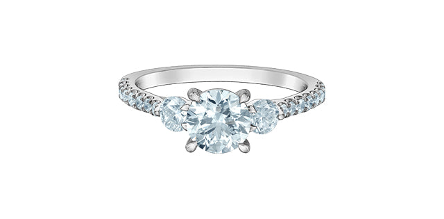 14K White Gold 1.56cttw Round Lab Grown Diamond Engagement Ring