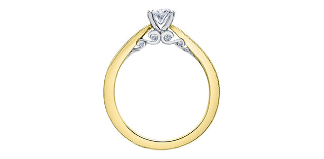 18K Yellow Gold 0.75cttw Oval Cut Canadian Diamond Engagement Ring