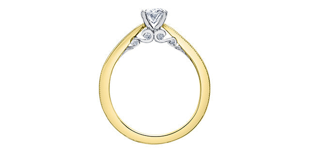 18K Yellow Gold 1.05cttw Oval Cut Canadian Diamond Engagement Ring