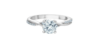 14K White Gold Lab-Grown Diamond Ring