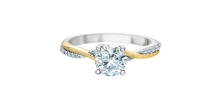 14K White & Yellow Gold Lab-Grown Diamond Ring