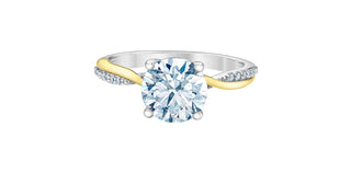 14K/14K White & Yellow Gold Lab-Grown Diamond Ring