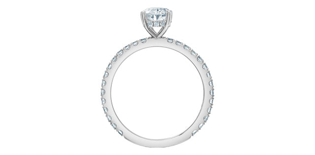 14K White Gold 1.50cttw Oval Cut Lab Grown Diamond Ring