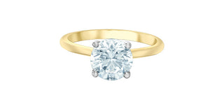 14K Yellow Gold 2.08Cttw Lab Grown Round Brilliant Cut Diamond Engagement Ring With Hidden Halo